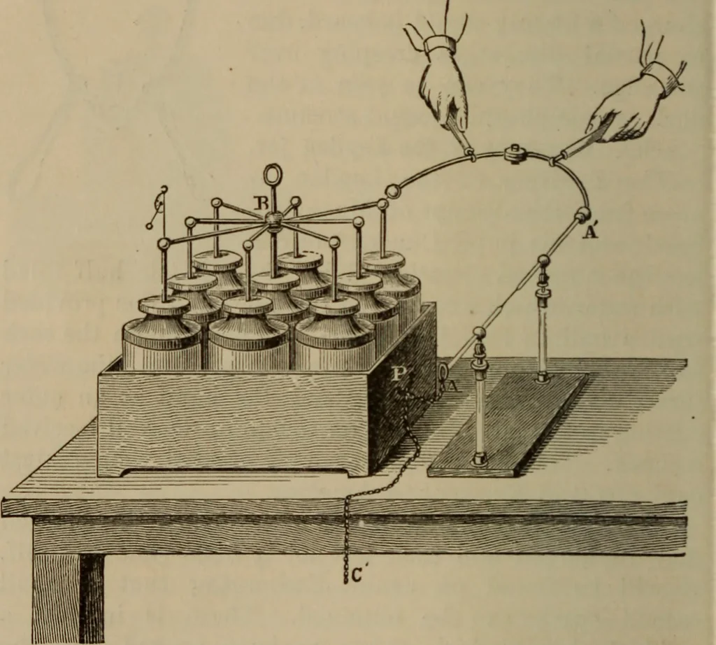 An illustration from Elementary lessons in electricity & magnetism, 1895, leaf 82