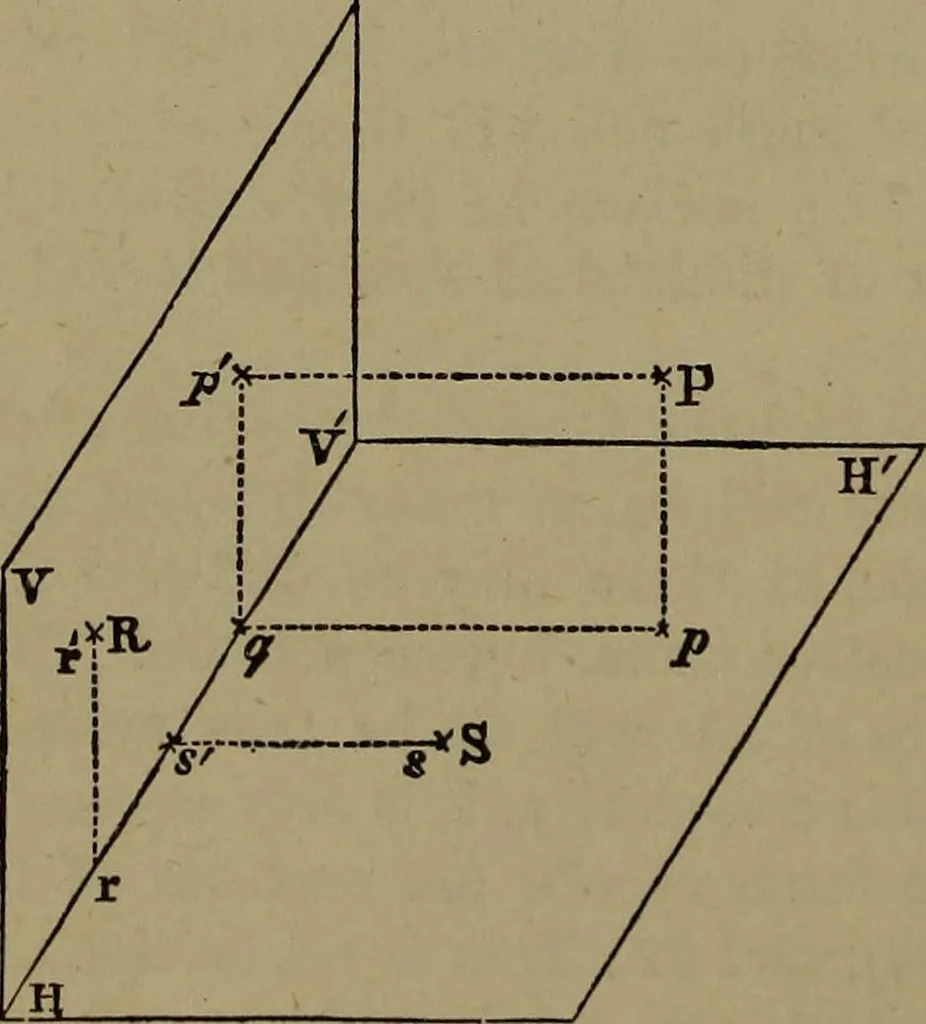 An illustration from Elementary linear perspective of form and shadow ... Complete in itself ... For draftsmen, artists, and industrial drawing courses in preparatory and high schools, etc. In two parts.., 1891, leaf 28