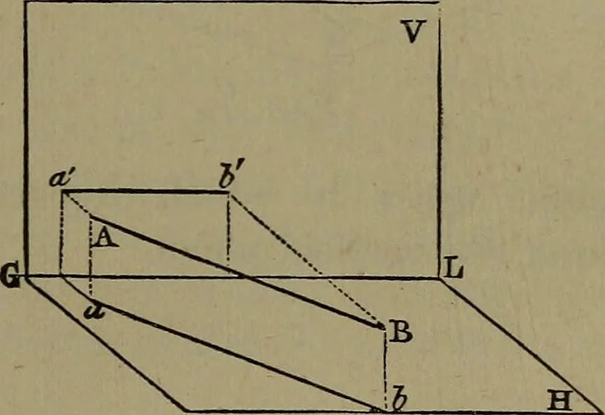 An illustration from Elementary linear perspective of form and shadow ... Complete in itself ... For draftsmen, artists, and industrial drawing courses in preparatory and high schools, etc. In two parts.., 1891, leaf 31