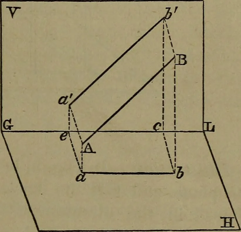An illustration from Elementary linear perspective of form and shadow ... Complete in itself ... For draftsmen, artists, and industrial drawing courses in preparatory and high schools, etc. In two parts.., 1891, leaf 31