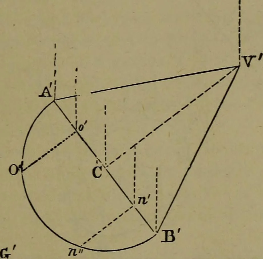 An illustration from Elementary linear perspective of form and shadow ... Complete in itself ... For draftsmen, artists, and industrial drawing courses in preparatory and high schools, etc. In two parts.., 1891, leaf 65