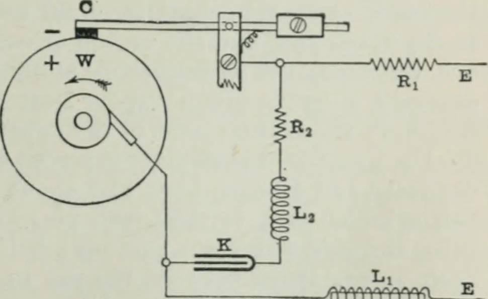 An illustration from An elementary manual of radiotelegraphy and radiotelephony for students and operators, 1916, leaf 123
