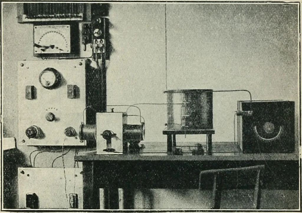 An illustration from An elementary manual of radiotelegraphy and radiotelephony for students and operators, 1916, leaf 358