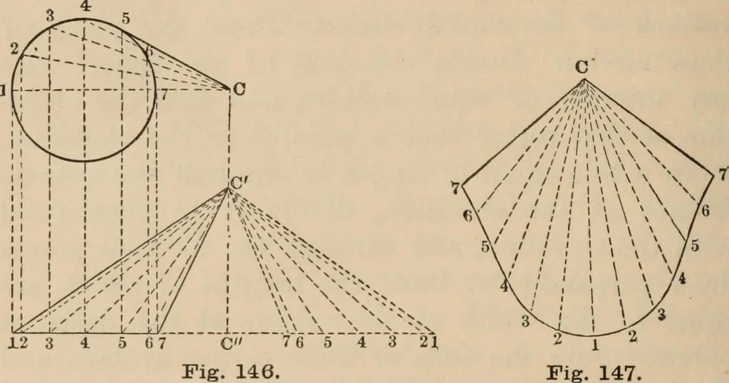 An illustration from Elementary mechanical drawing, for school and shop, 1886, leaf 122