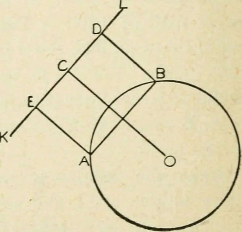 An illustration from Elementary plane geometry : inductive and deductive / by Alfred Baker, 1903, leaf 106