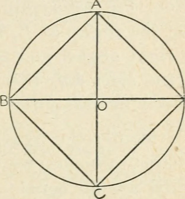 An illustration from Elementary plane geometry : inductive and deductive / by Alfred Baker, 1903, leaf 115