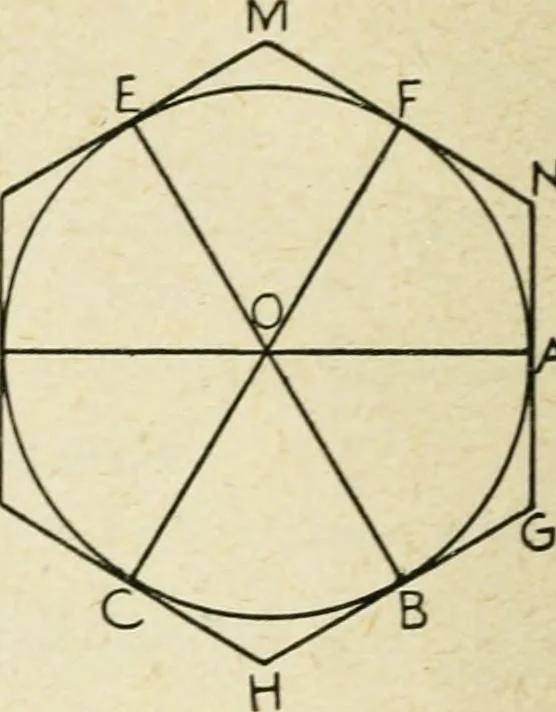 An illustration from Elementary plane geometry : inductive and deductive / by Alfred Baker, 1903, leaf 126