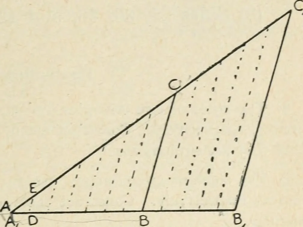 An illustration from Elementary plane geometry : inductive and deductive / by Alfred Baker, 1903, leaf 135