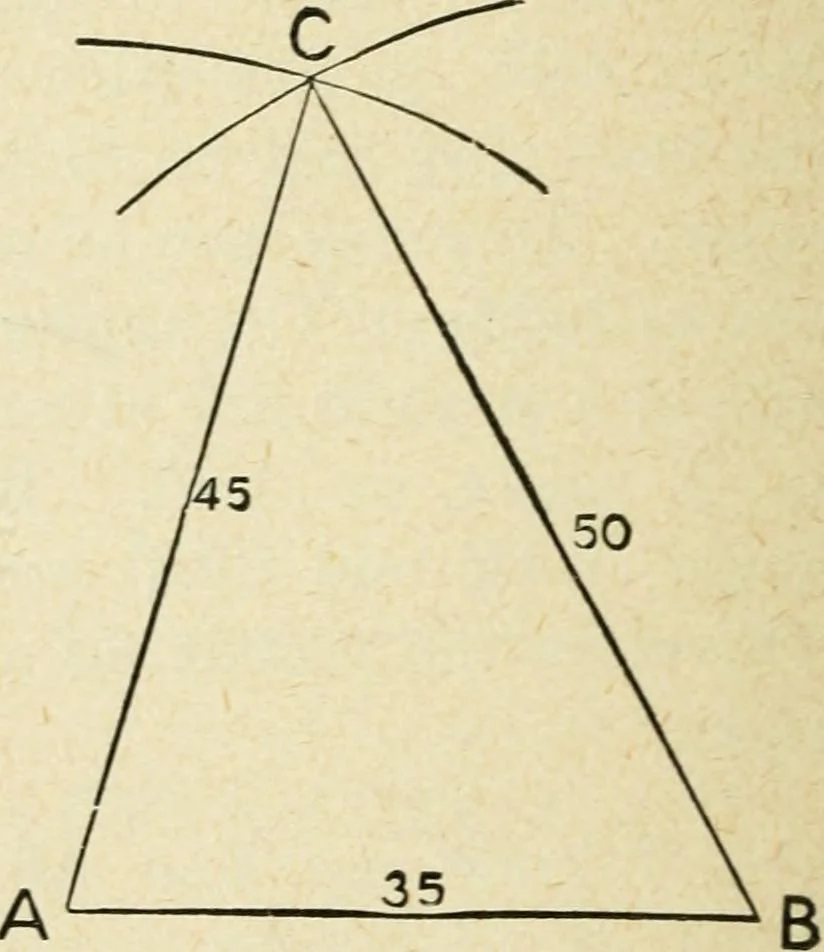 An illustration from Elementary plane geometry : inductive and deductive / by Alfred Baker, 1903, leaf 22