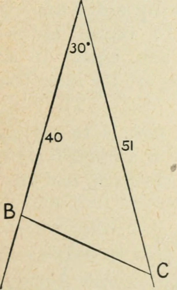 An illustration from Elementary plane geometry : inductive and deductive / by Alfred Baker, 1903, leaf 27