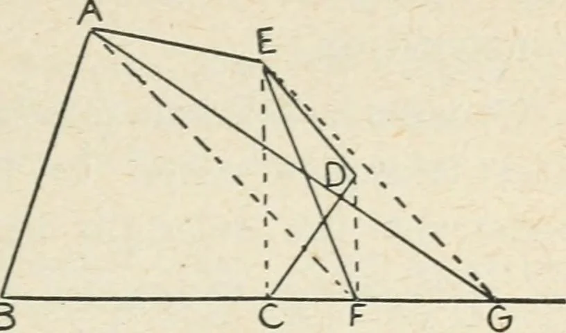 An illustration from Elementary plane geometry : inductive and deductive / by Alfred Baker, 1903, leaf 67