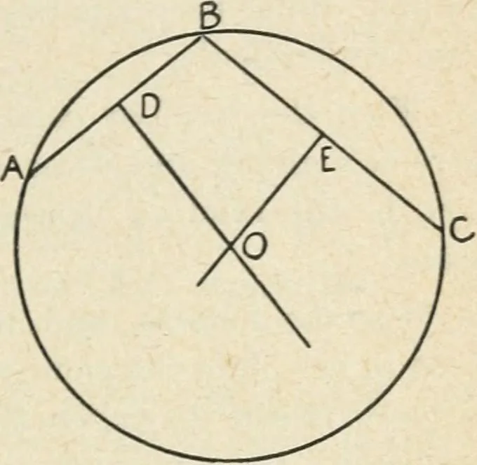 An illustration from Elementary plane geometry : inductive and deductive / by Alfred Baker, 1903, leaf 79