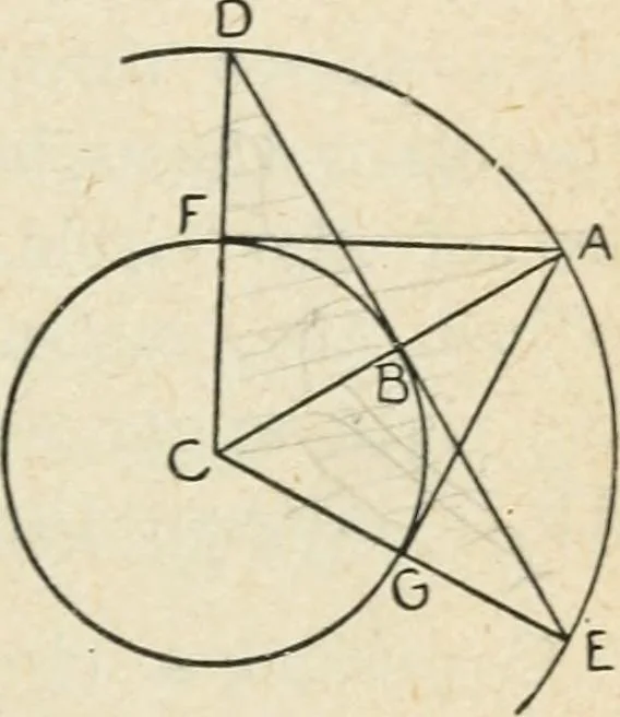 An illustration from Elementary plane geometry : inductive and deductive / by Alfred Baker, 1903, leaf 83