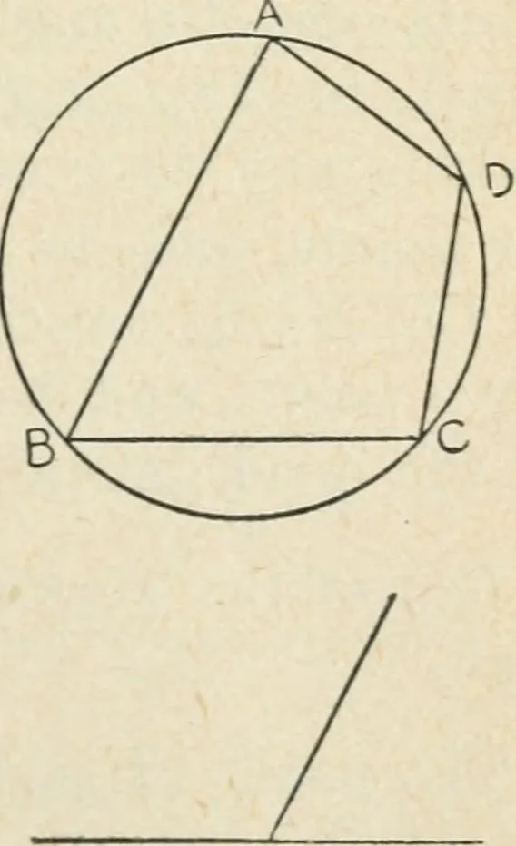 An illustration from Elementary plane geometry : inductive and deductive / by Alfred Baker, 1903, leaf 91