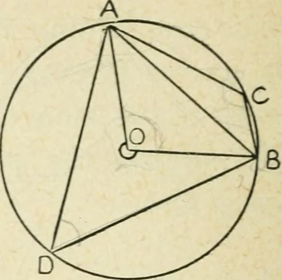 An illustration from Elementary plane geometry : inductive and deductive / by Alfred Baker, 1903, leaf 94
