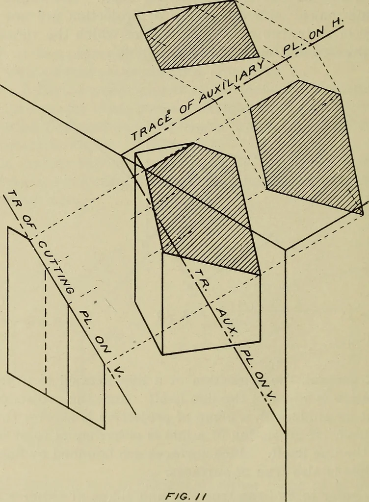 An illustration from Elementary projection, 1921, leaf 12