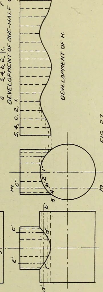 An illustration from Elementary projection, 1921, leaf 25