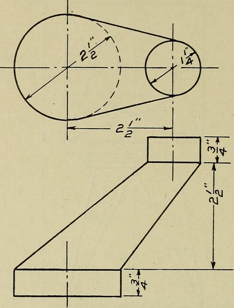 An illustration from Elementary projection, 1921, leaf 38