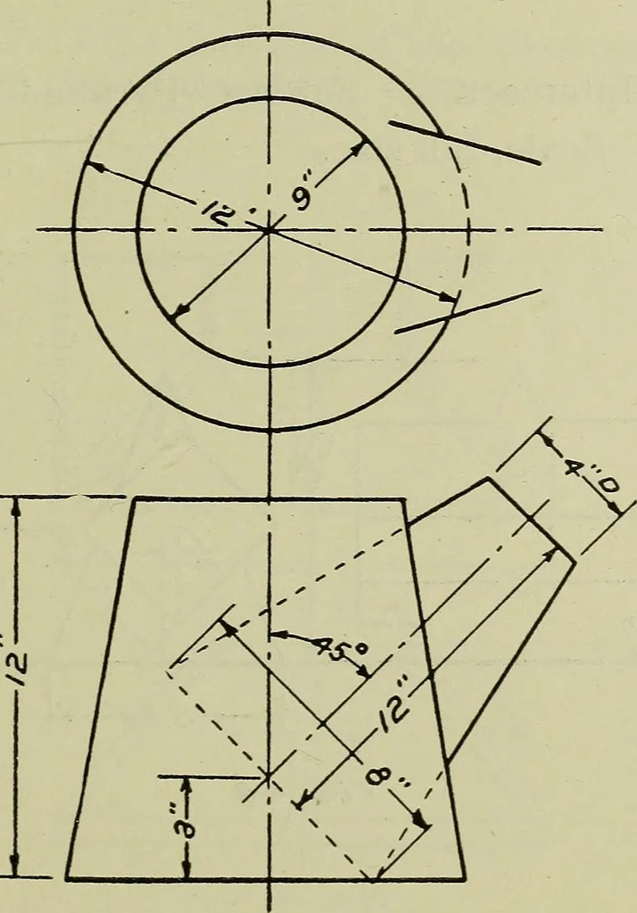 An illustration from Elementary projection, 1921, leaf 39
