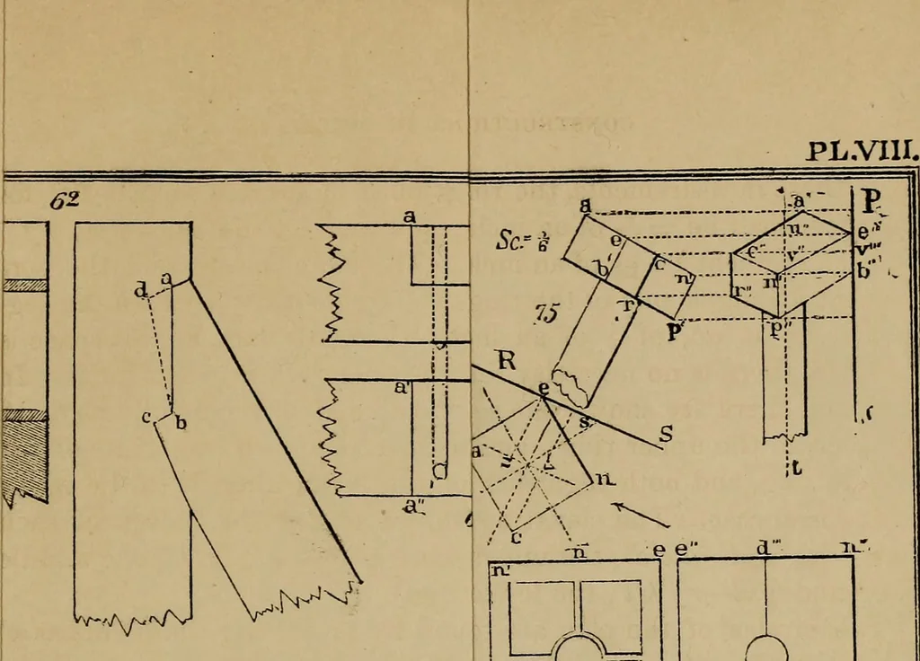 An illustration from Elementary projection drawing. Theory and practice. For preparatory and higher scientific schools, industrial and normal classes; and the self-instruction of teachers, inventors, draftsmen, and artisans. In six divisions .., 1880, leaf 110