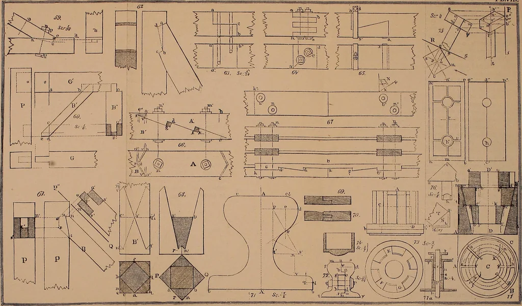 An illustration from Elementary projection drawing. Theory and practice. For preparatory and higher scientific schools, industrial and normal classes; and the self-instruction of teachers, inventors, draftsmen, and artisans. In six divisions .., 1880, leaf 112