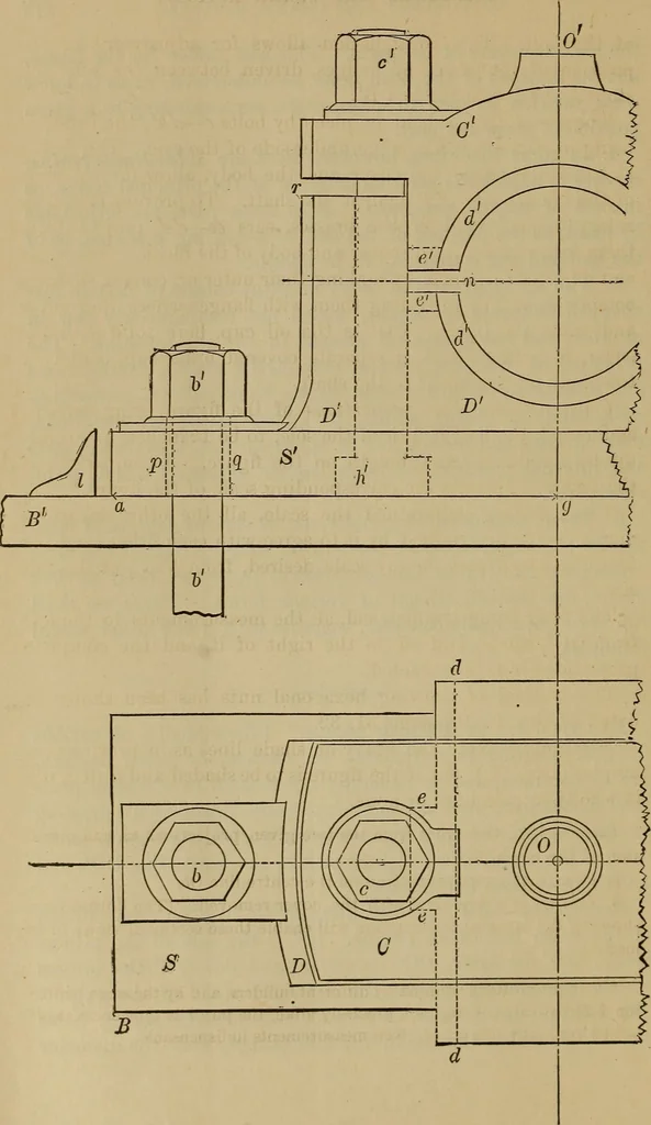 An illustration from Elementary projection drawing. Theory and practice. For preparatory and higher scientific schools, industrial and normal classes; and the self-instruction of teachers, inventors, draftsmen, and artisans. In six divisions .., 1880, leaf 193