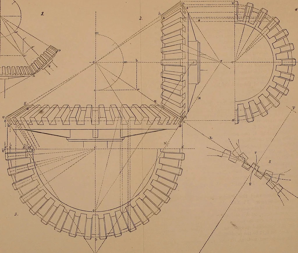An illustration from Elementary projection drawing. Theory and practice. For preparatory and higher scientific schools, industrial and normal classes; and the self-instruction of teachers, inventors, draftsmen, and artisans. In six divisions .., 1880, leaf 228