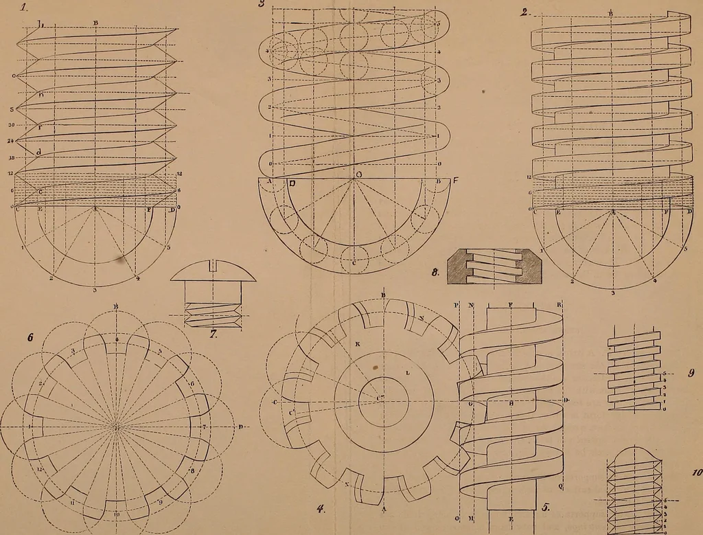 An illustration from Elementary projection drawing. Theory and practice. For preparatory and higher scientific schools, industrial and normal classes; and the self-instruction of teachers, inventors, draftsmen, and artisans. In six divisions .., 1880, leaf 236