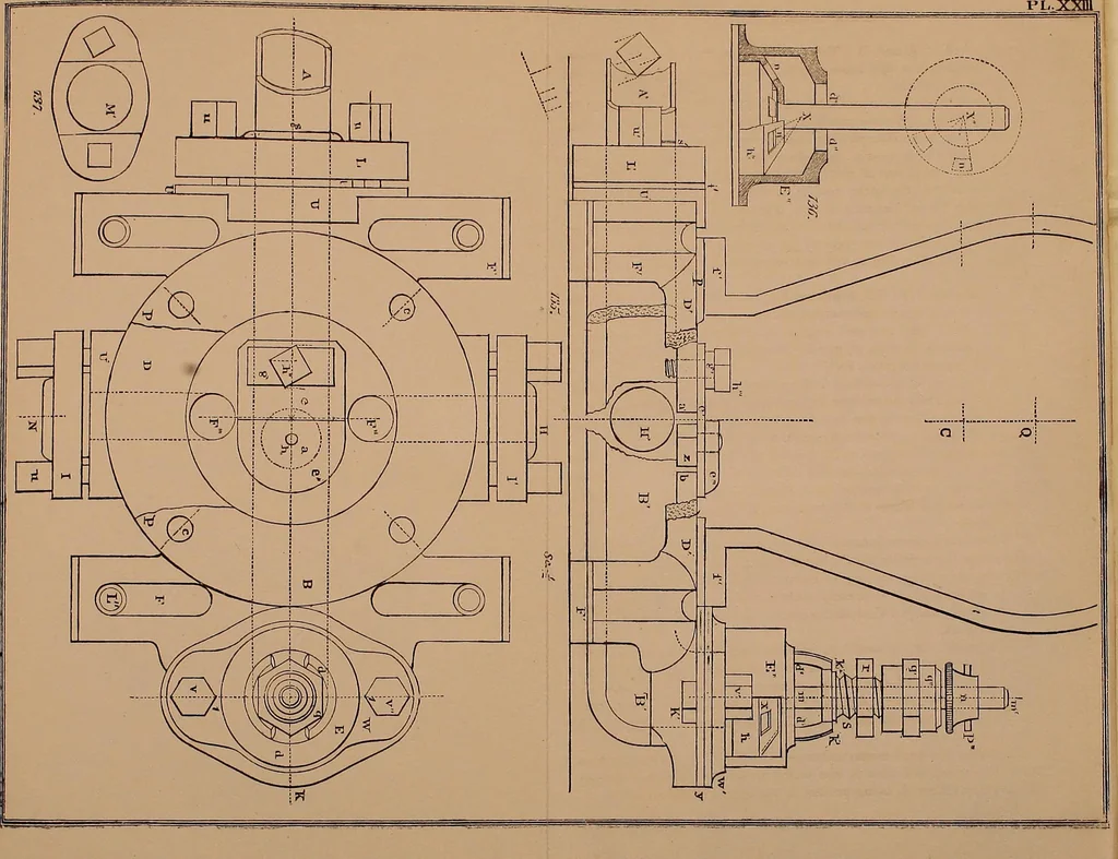 An illustration from Elementary projection drawing. Theory and practice. For preparatory and higher scientific schools, industrial and normal classes; and the self-instruction of teachers, inventors, draftsmen, and artisans. In six divisions .., 1880, leaf 272