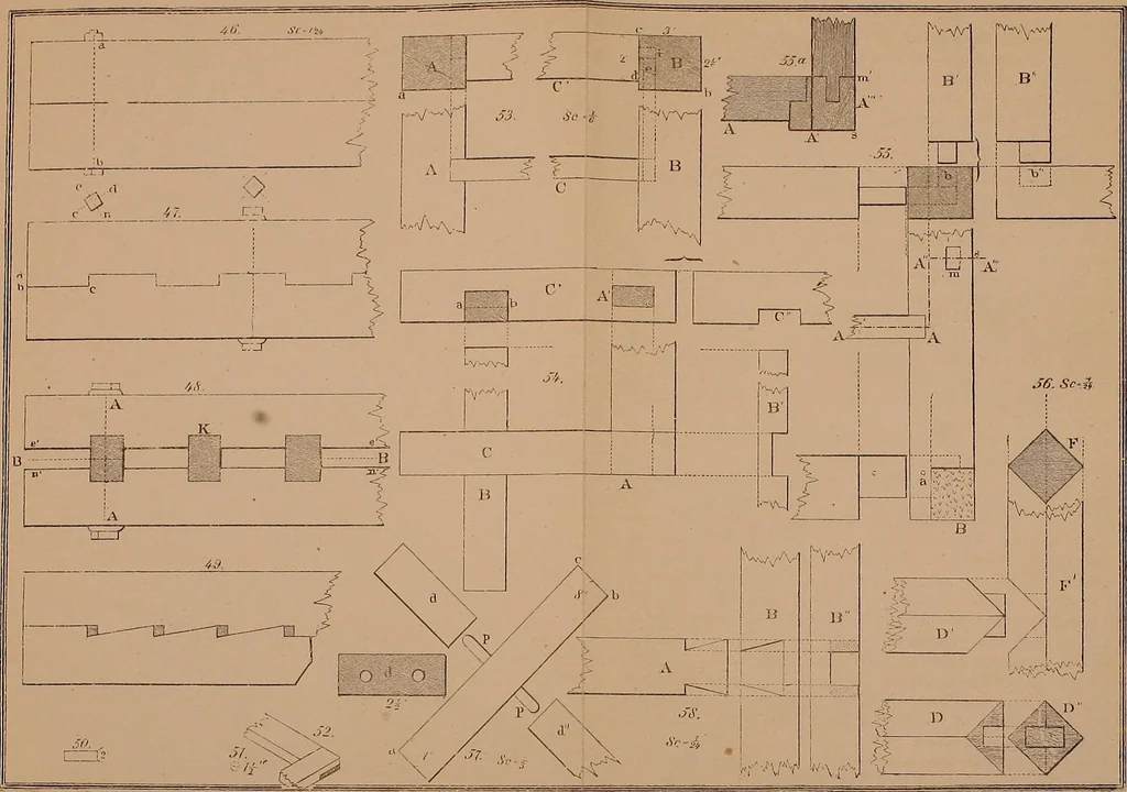 An illustration from Elementary projection drawing. Theory and practice. For preparatory and higher scientific schools, industrial and normal classes; and the self-instruction of teachers, inventors, draftsmen, and artisans. In six divisions .., 1880, leaf 96