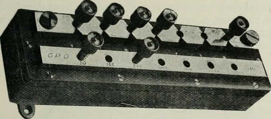 An illustration from Elementary telegraphy : a manual for students; written specially to meet the requirements of the ordinary grade of the subject as published in the syllabus of the city and guilds of London Institute, 1910, leaf 116