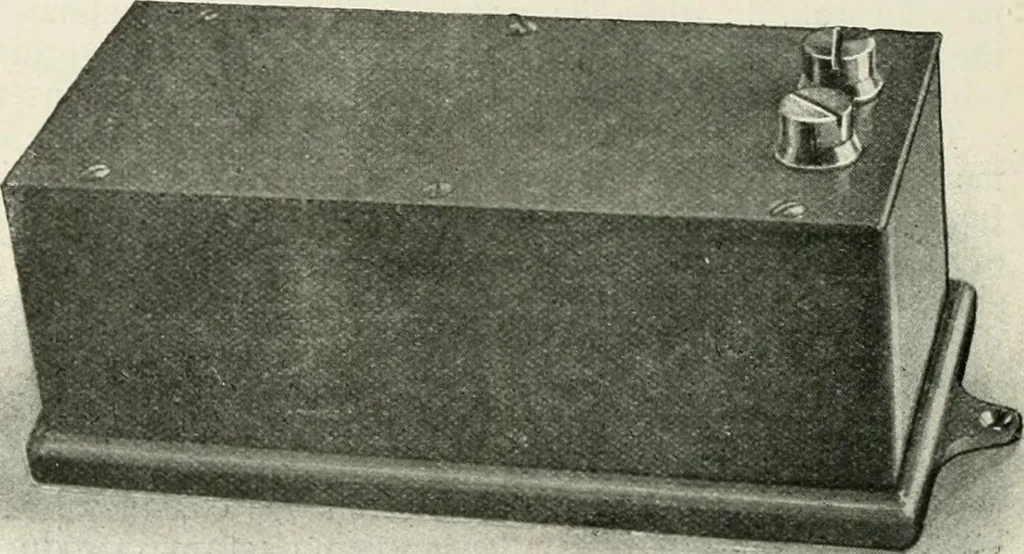 An illustration from Elementary telegraphy : a manual for students; written specially to meet the requirements of the ordinary grade of the subject as published in the syllabus of the city and guilds of London Institute, 1910, leaf 121