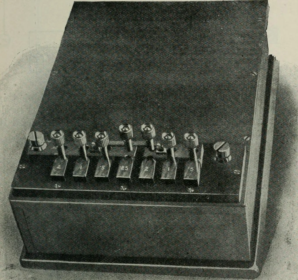 An illustration from Elementary telegraphy : a manual for students; written specially to meet the requirements of the ordinary grade of the subject as published in the syllabus of the city and guilds of London Institute, 1910, leaf 122