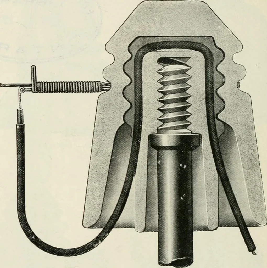 An illustration from Elementary telegraphy : a manual for students; written specially to meet the requirements of the ordinary grade of the subject as published in the syllabus of the city and guilds of London Institute, 1910, leaf 135