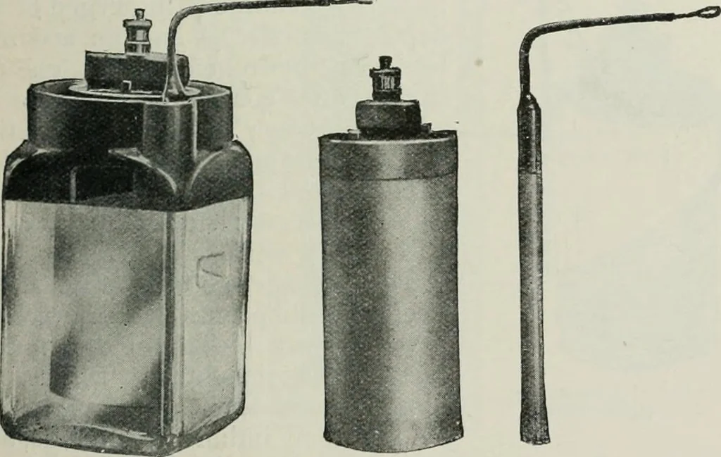 An illustration from Elementary telegraphy : a manual for students; written specially to meet the requirements of the ordinary grade of the subject as published in the syllabus of the city and guilds of London Institute, 1910, leaf 44