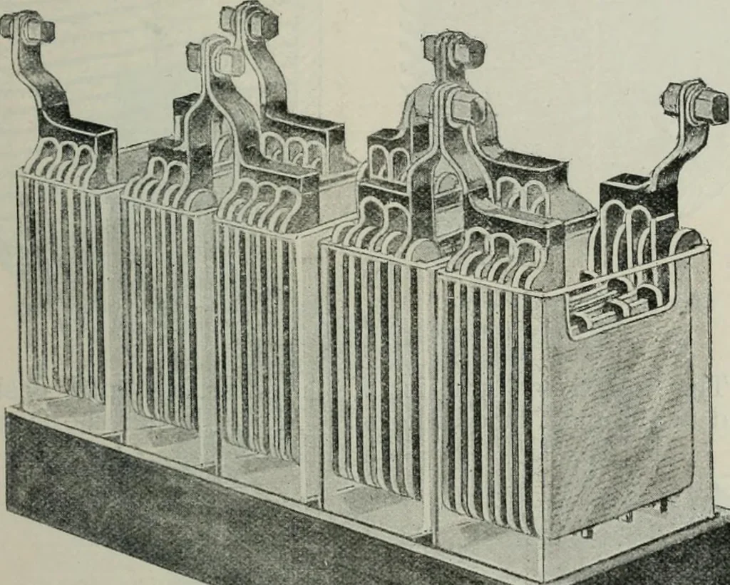 An illustration from Elementary telegraphy : a manual for students; written specially to meet the requirements of the ordinary grade of the subject as published in the syllabus of the city and guilds of London Institute, 1910, leaf 54