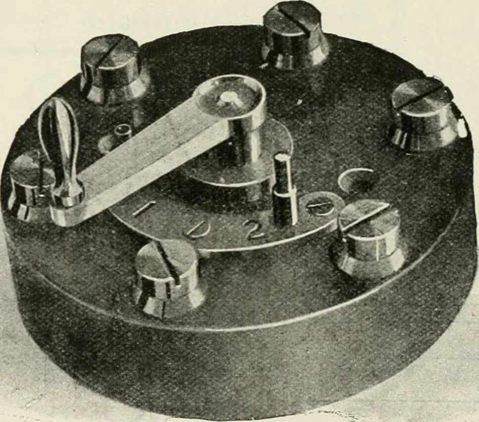 An illustration from Elementary telegraphy : a manual for students; written specially to meet the requirements of the ordinary grade of the subject as published in the syllabus of the city and guilds of London Institute, 1910, leaf 87