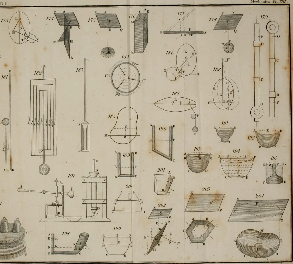 An illustration from An elementary treatise on mechanics, comprehending the doctrine of equilibrium and motion, as applied to solids and fluids, 1834, leaf 462