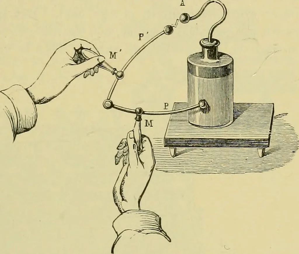 An illustration from Elementary treatise on electricity and magnetism :, 1905, leaf 107