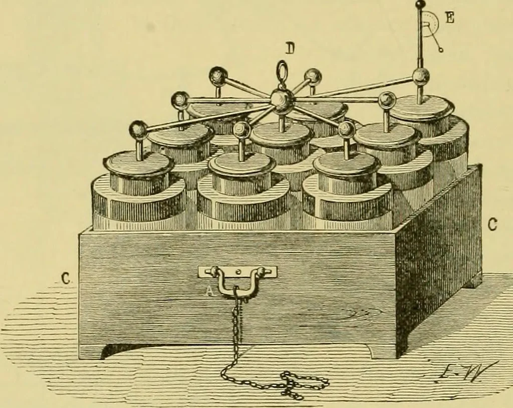 An illustration from Elementary treatise on electricity and magnetism :, 1905, leaf 108