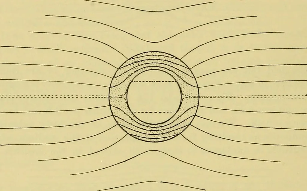 An illustration from Elementary treatise on electricity and magnetism :, 1905, leaf 302