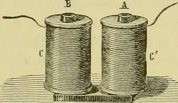 An illustration from Elementary treatise on electricity and magnetism :, 1905, leaf 371