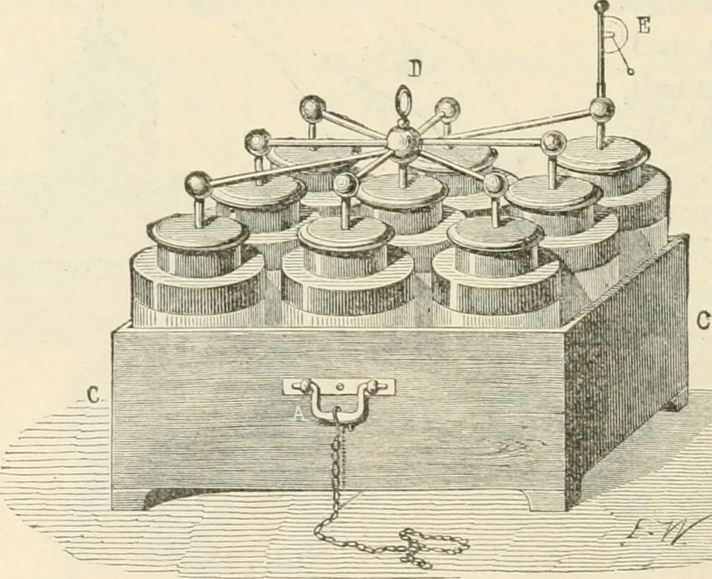 An illustration from Elementary treatise on electricity and magnetism : founded on Joubert's "Traité élémentaire d'électricité", 1909, leaf 101