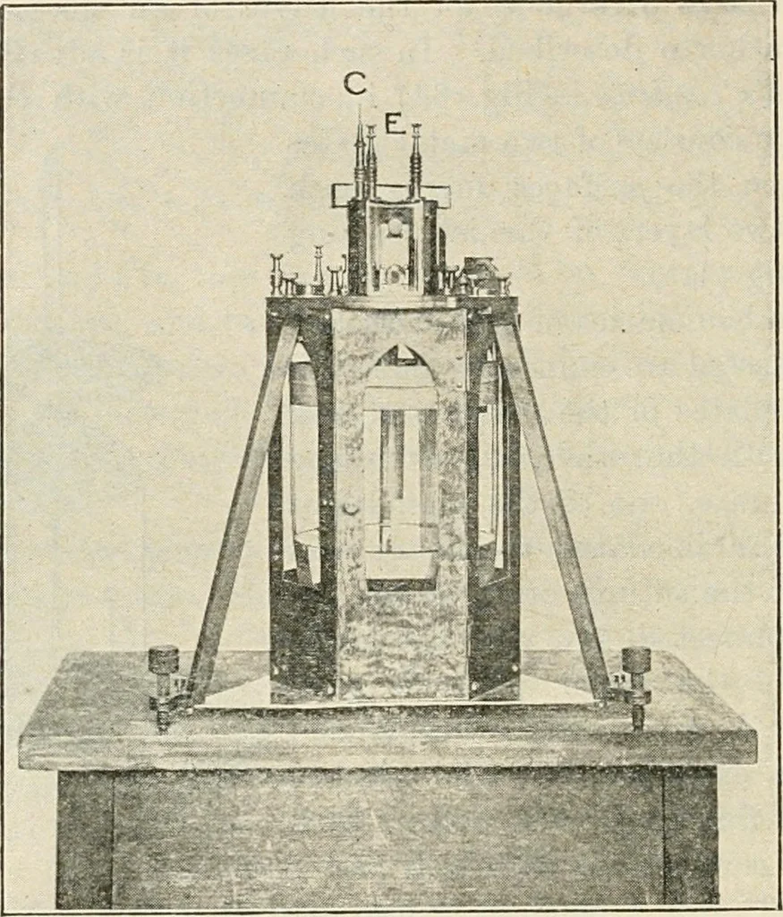 An illustration from Elementary treatise on electricity and magnetism : founded on Joubert's "Traité élémentaire d'électricité", 1909, leaf 145