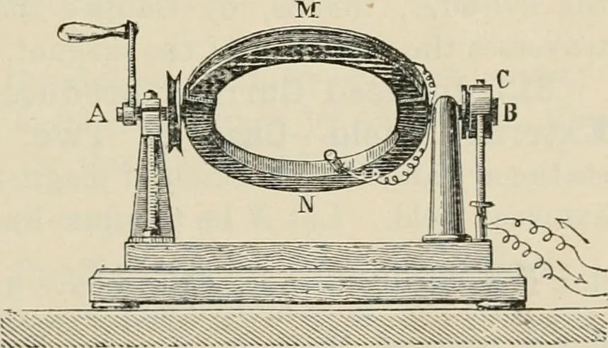 An illustration from Elementary treatise on electricity and magnetism : founded on Joubert's "Traité élémentaire d'électricité", 1909, leaf 432
