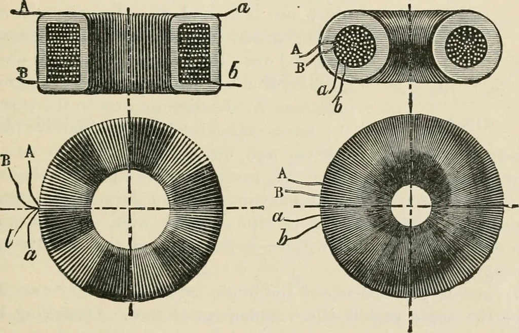 An illustration from Elementary treatise on electricity and magnetism : founded on Joubert's "Traité élémentaire d'électricité", 1909, leaf 574