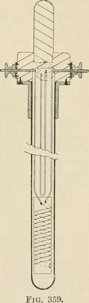 An illustration from Elementary treatise on electricity and magnetism : founded on Joubert's "Traité élémentaire d'électricité", 1909, leaf 598