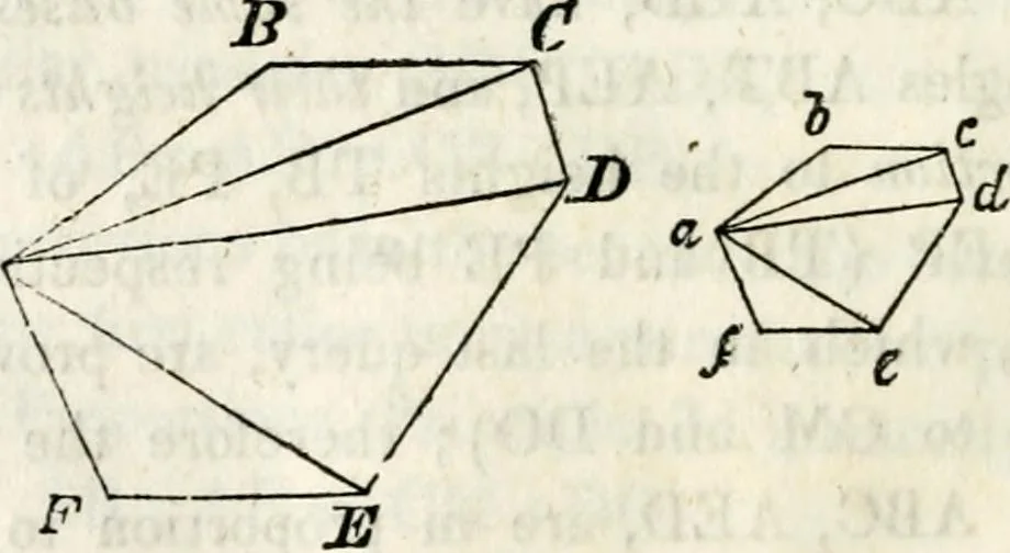 An illustration from An elementary treatise on geometry : simplified for beginners not versed in algebra, 1833, leaf 103