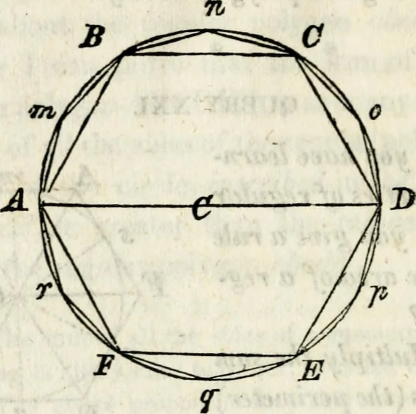 An illustration from An elementary treatise on geometry : simplified for beginners not versed in algebra, 1833, leaf 129