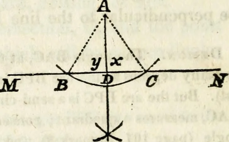 An illustration from An elementary treatise on geometry : simplified for beginners not versed in algebra, 1833, leaf 149